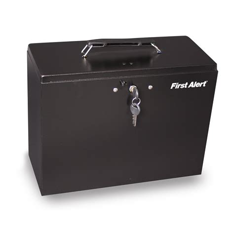 first alert locking steel file box|file box with key lock.